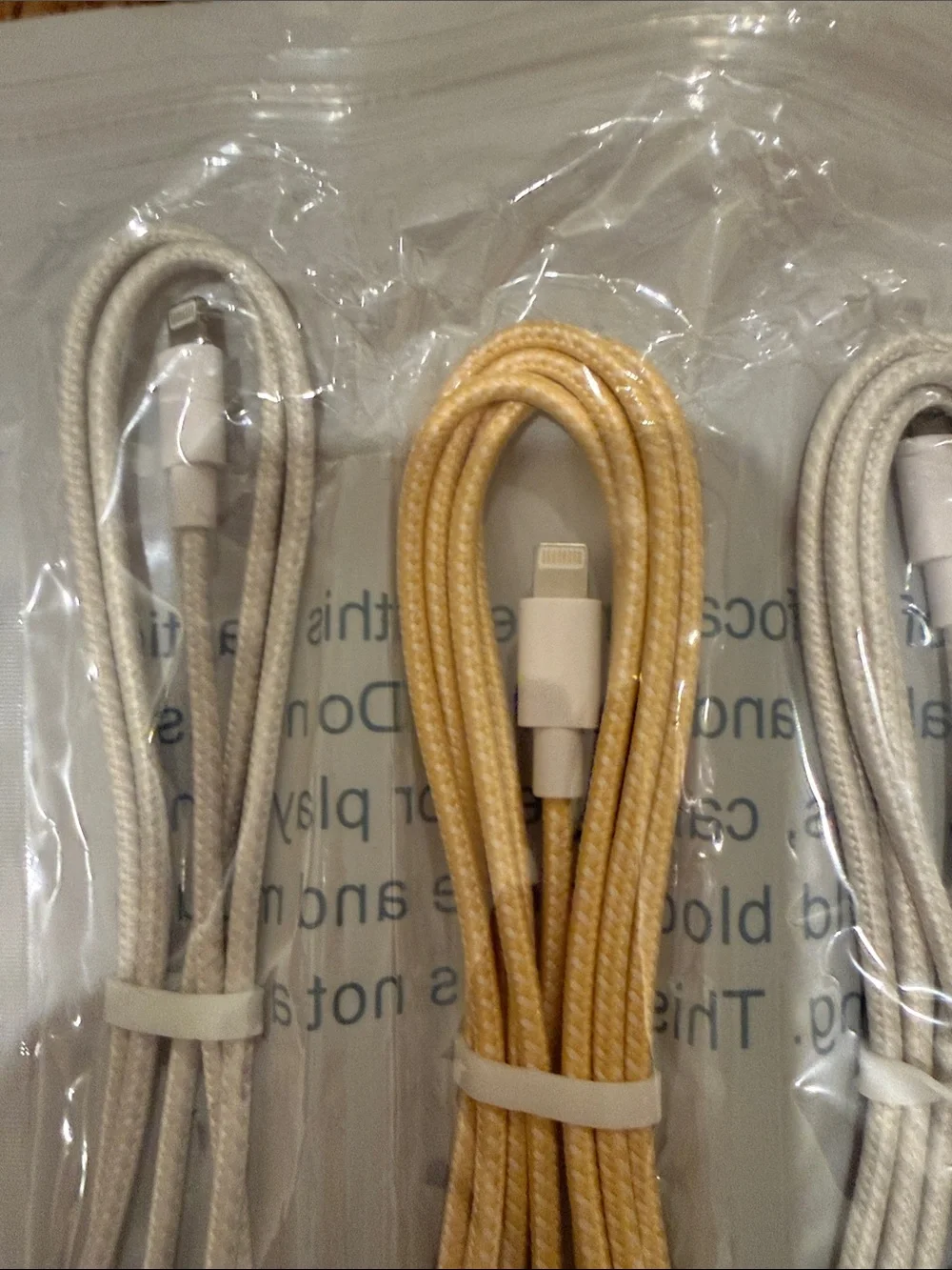 Gold and Silver Braided USB to Lightning Charging Cables - 4 Pack NEW 6&3 ft